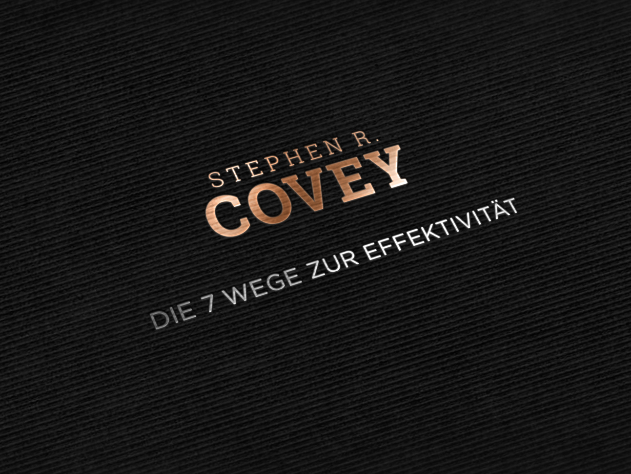 martin zech design, buchcover design, covey bibliothek, 7 wege, sonderedition, einbandpraegung